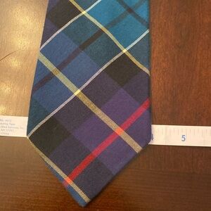 Rooster Tie Made in the USA  All Cotton Classic Plaid Preppy Blue Green